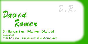 david romer business card